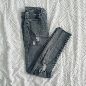 Express Gray Denim Skinny High Rise Jeans